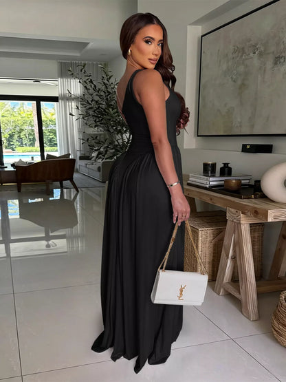 Hazel Blues® |  Ruched One-Shoulder Maxi Dress
