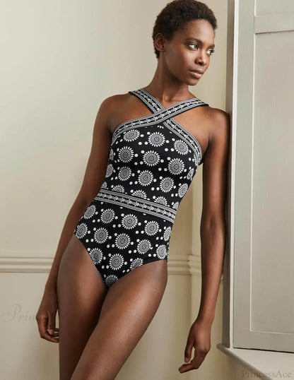 Ethnic Print Retro One Piece Swimsuit