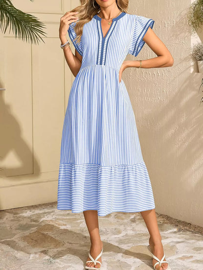 Ruffle Romance Dress | Ruffle Striped Dress