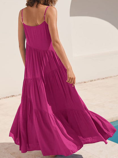 Hazel Blues® |  Ruched Tiered Spaghetti Strap Dress