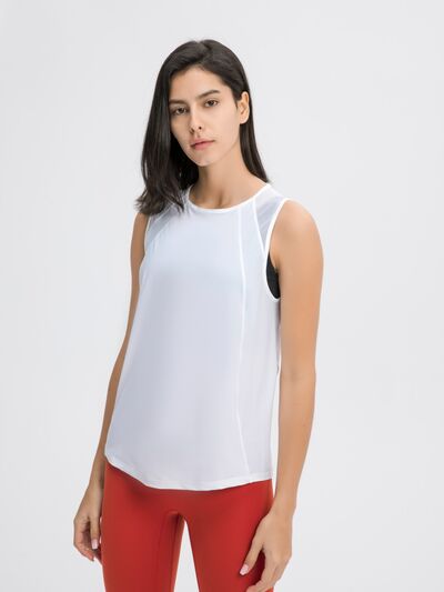Hazel Blues® |  Millennia Cutout Back Round Neck Active Tank