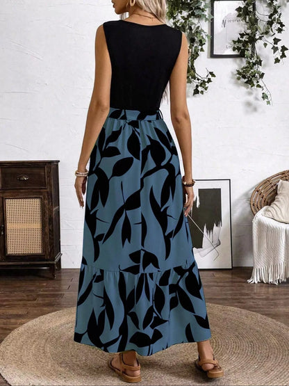 Hazel Blues® |  Sleeveless Floral Print Maxi Dress