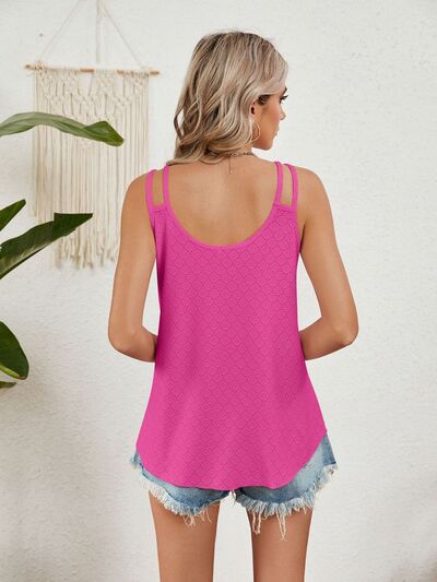 Hazel Blues® |  Florira Cutout Eyelet Tank