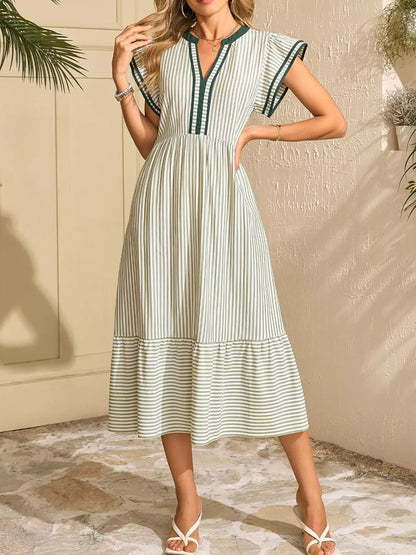 Ruffle Romance Dress | Ruffle Striped Dress