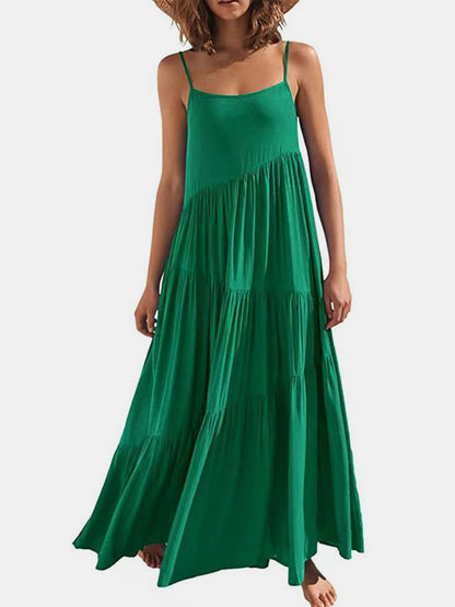 Hazel Blues® |  Ruched Tiered Spaghetti Strap Dress