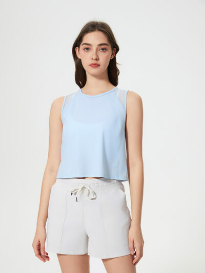Hazel Blues® |  Millennia Round Neck Cropped Active Tank