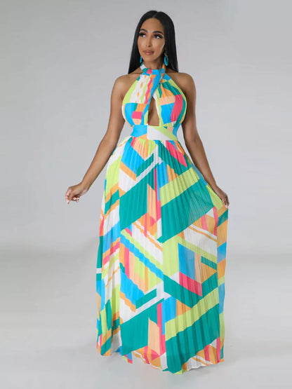 Sunny Stroll Dress | Pleated Halter Dress