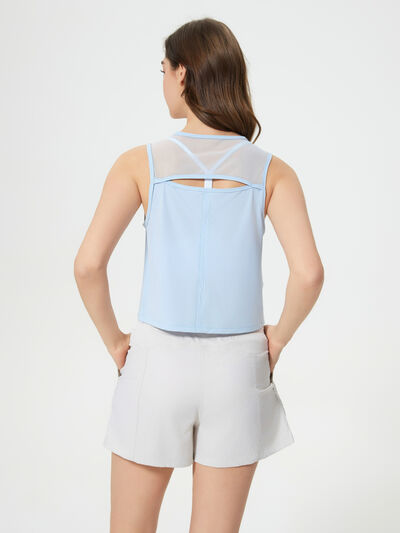 Hazel Blues® |  Millennia Round Neck Cropped Active Tank
