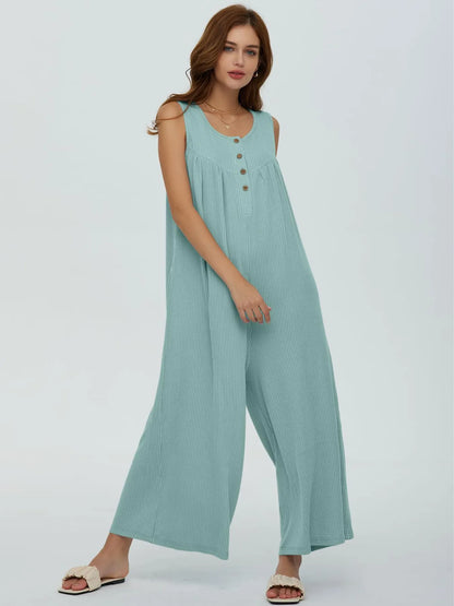 Hazel Blues® |  Sleeveless Wide Leg Jumpsuit