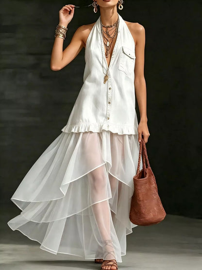 Ruffle Romance Dress | Ruffle Halter Dress