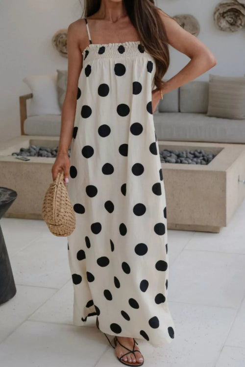 Hazel Blues® |  Polka Dot Spaghetti Straps Maxi Dress