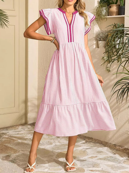 Ruffle Romance Dress | Ruffle Striped Dress
