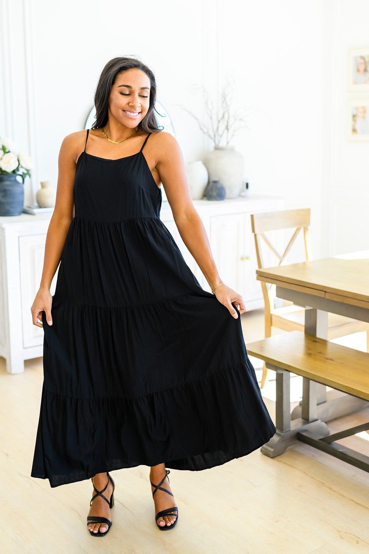Hazel Blues® | Classically Cool Tiered Maxi Dress
