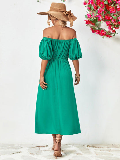 Hazel Blues® |  Off-Shoulder Balloon Sleeve Midi Dress
