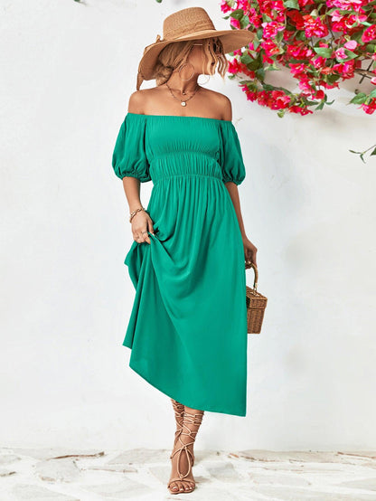 Hazel Blues® |  Off-Shoulder Balloon Sleeve Midi Dress