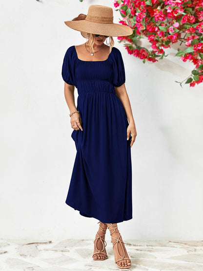 Hazel Blues® |  Off-Shoulder Balloon Sleeve Midi Dress
