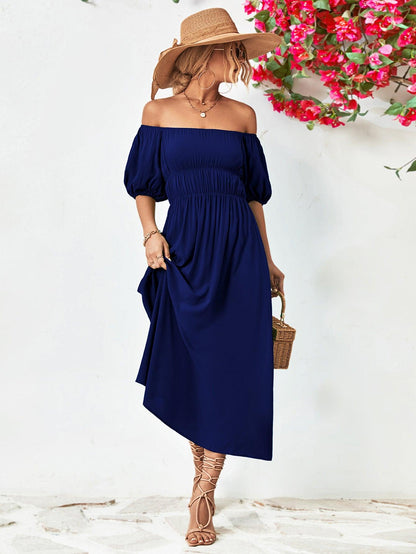 Hazel Blues® |  Off-Shoulder Balloon Sleeve Midi Dress