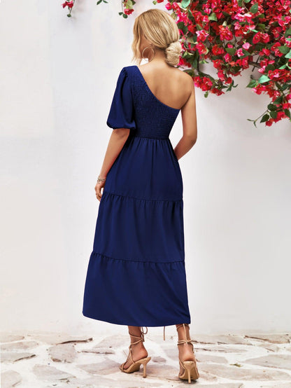 Hazel Blues® |  Smocked One-Shoulder Midi Dress