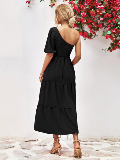 Hazel Blues® |  Smocked One-Shoulder Midi Dress