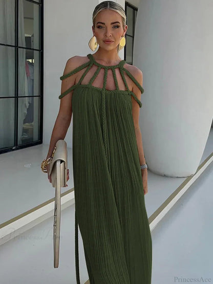 Hollow Out Sleeveless Beach Cover Up