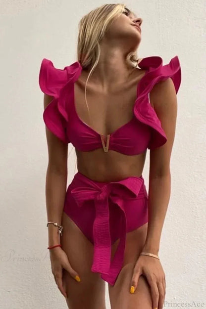 Print Push Up High Waist Bikini Set