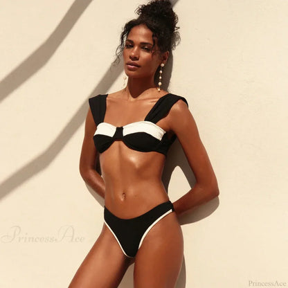 Solid Two Piece Micro Bikini Set