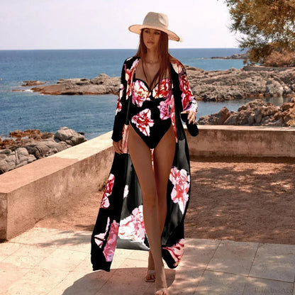 Swimwear with Kimono One Piece Swimsuit Three Piece Set