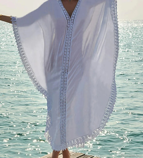 V-Neck See Through Bikini Cover Up