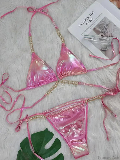 Wrap Around Metal Chains Bikini Set