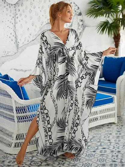 Zebra Stripes Long Dress Cover Up