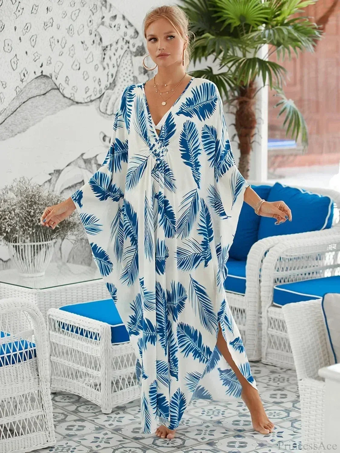 Zebra Stripes Long Dress Cover Up