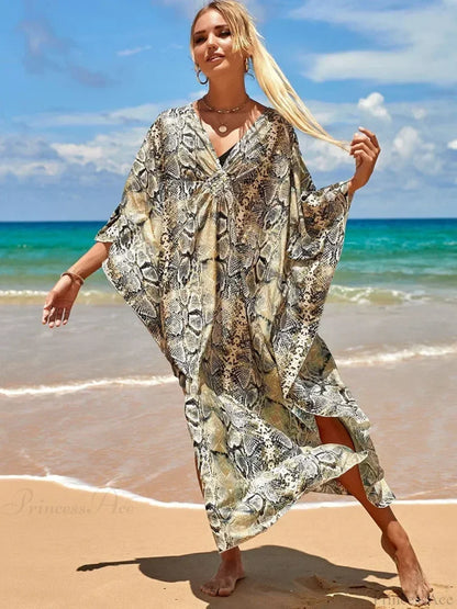 Zebra Stripes Long Dress Cover Up