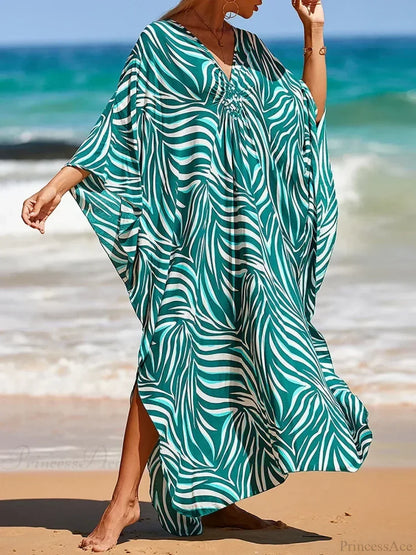 Zebra Stripes Long Dress Cover Up